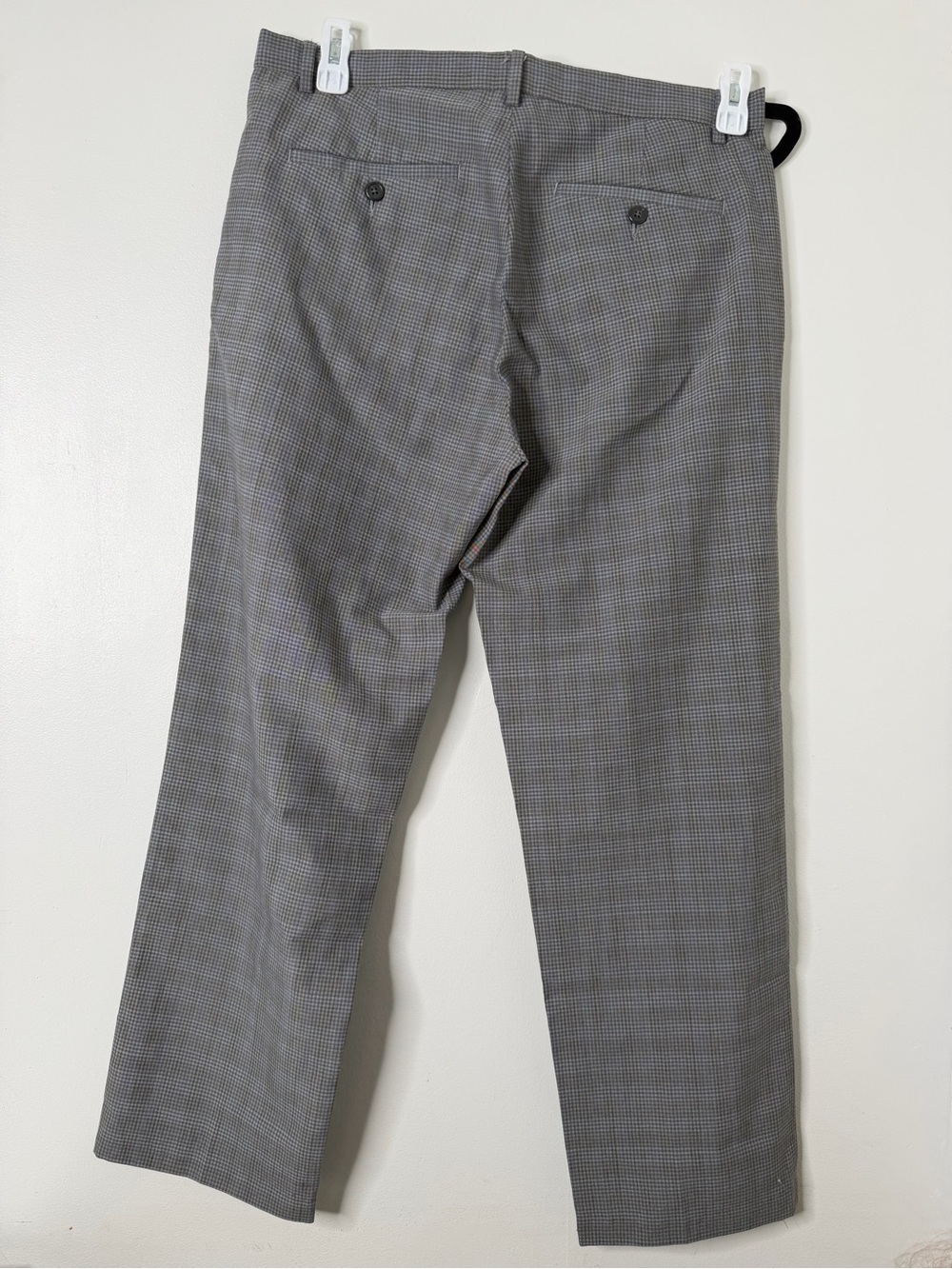 Calvin Klein Grey Plaid Wool Blend Dress Pants 32x32 - Picture 6 of 10